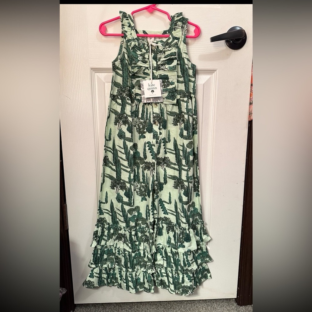 KATE QUINN GIRLS alice gaucho jumpsuit “verde wonderland” 4T NWT